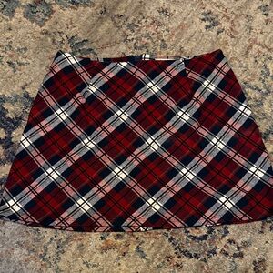 Altar'd State Red and Navy Plaid Mini Skirt
